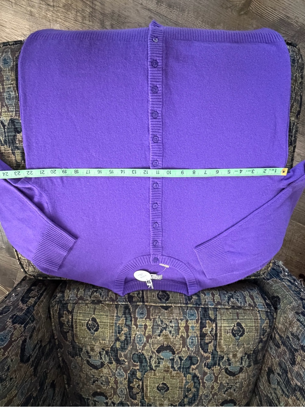 J.Crew 100% Cashmere Cardigan Sweater XL Purple NWT Classic Crewneck - Picture 3 of 10